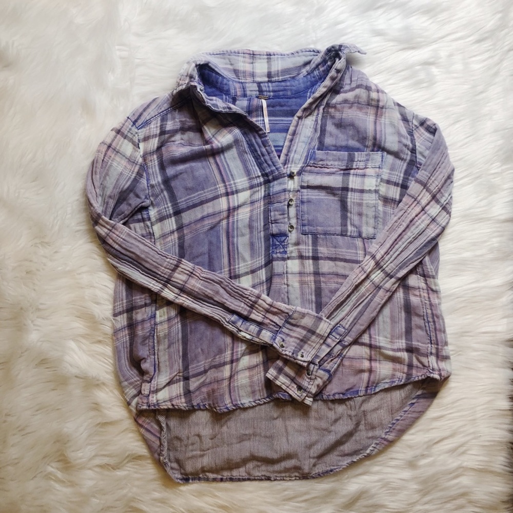free people quarter button up flannel